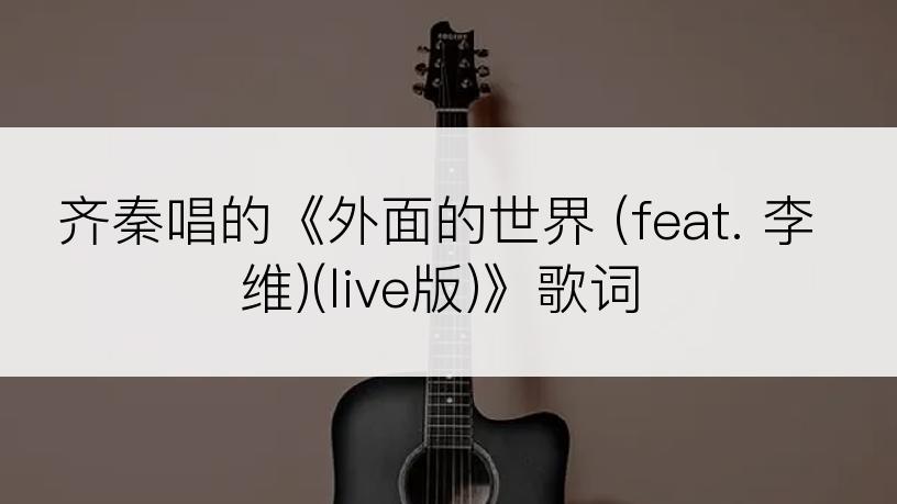 齐秦唱的《外面的世界 (feat. 李维)(live版)》歌词