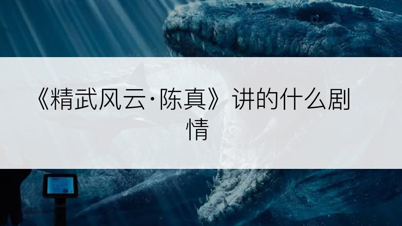《精武风云·陈真》讲的什么剧情