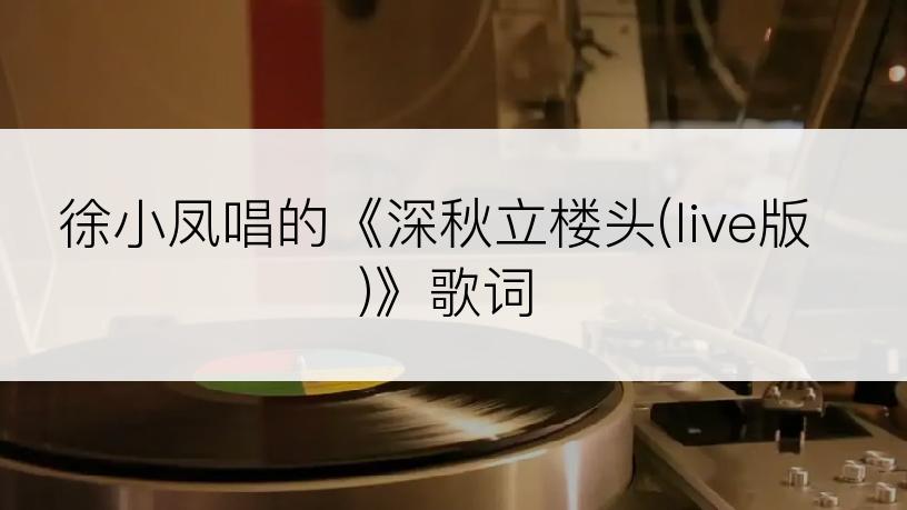 徐小凤唱的《深秋立楼头(live版)》歌词
