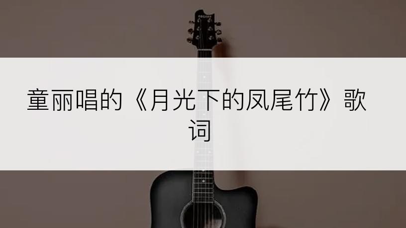童丽唱的《月光下的凤尾竹》歌词