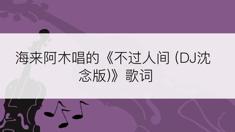 海来阿木唱的《不过人间 (DJ沈念版)》歌词