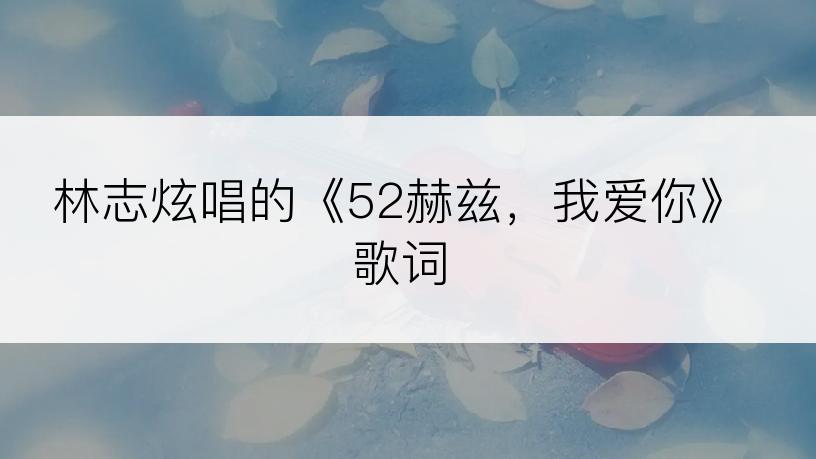 林志炫唱的《52赫兹，我爱你》歌词