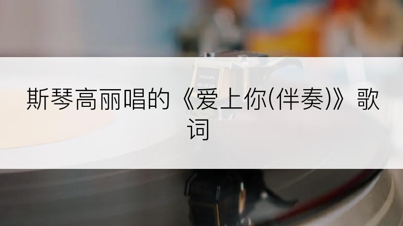 斯琴高丽唱的《爱上你(伴奏)》歌词