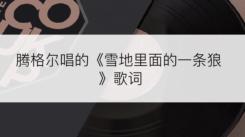 腾格尔唱的《雪地里面的一条狼》歌词