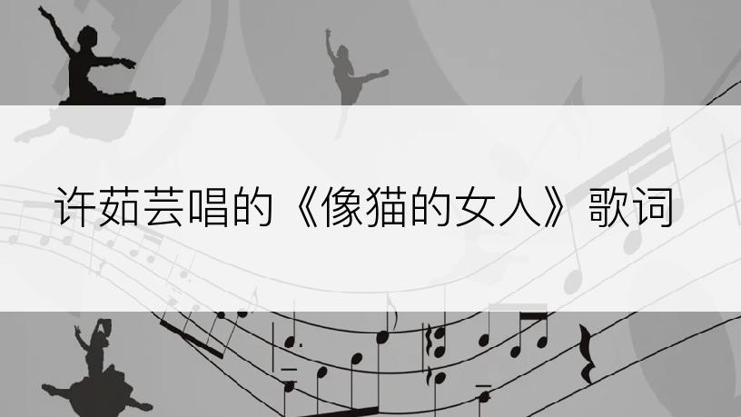 许茹芸唱的《像猫的女人》歌词