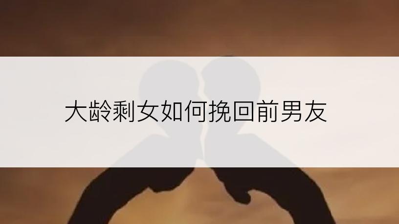 大龄剩女如何挽回前男友