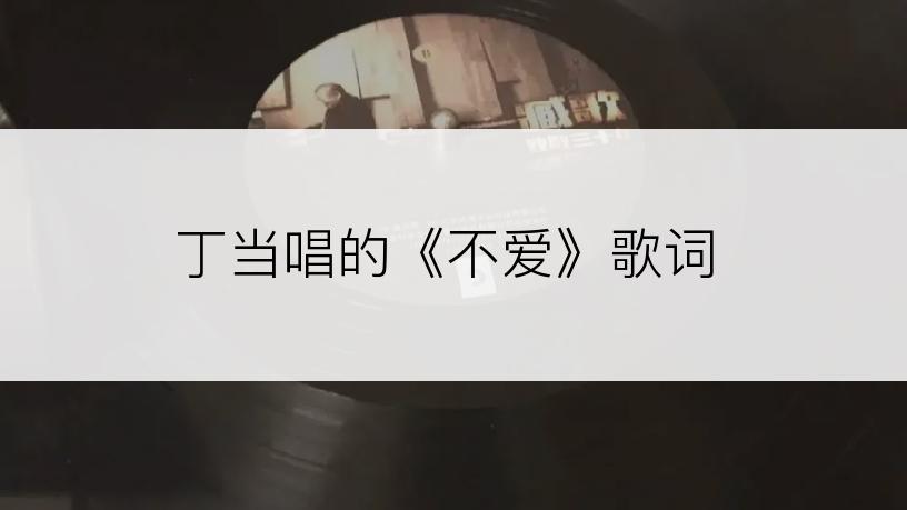 丁当唱的《不爱》歌词