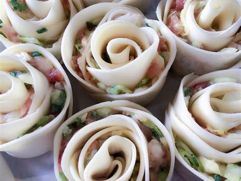玫瑰花蒸饺的制作方法