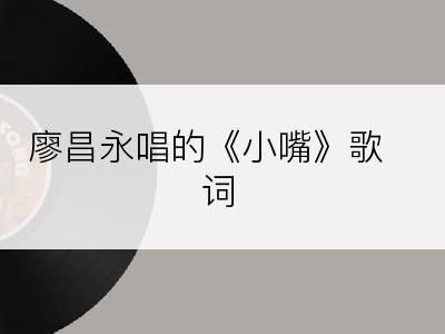 廖昌永唱的《小嘴》歌词