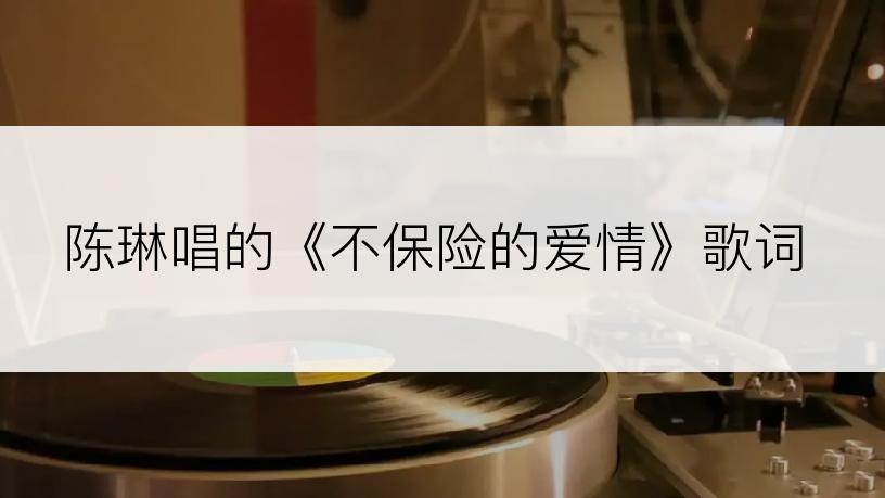 陈琳唱的《不保险的爱情》歌词