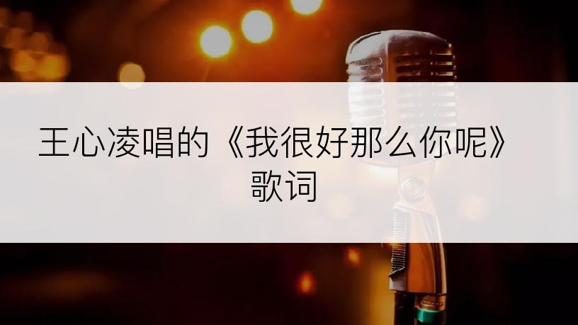 王心凌唱的《我很好那么你呢》歌词