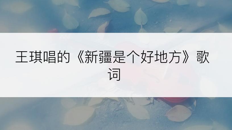 王琪唱的《新疆是个好地方》歌词