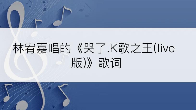 林宥嘉唱的《哭了.K歌之王(live版)》歌词