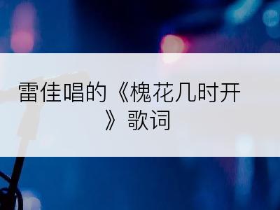 雷佳唱的《槐花几时开》歌词