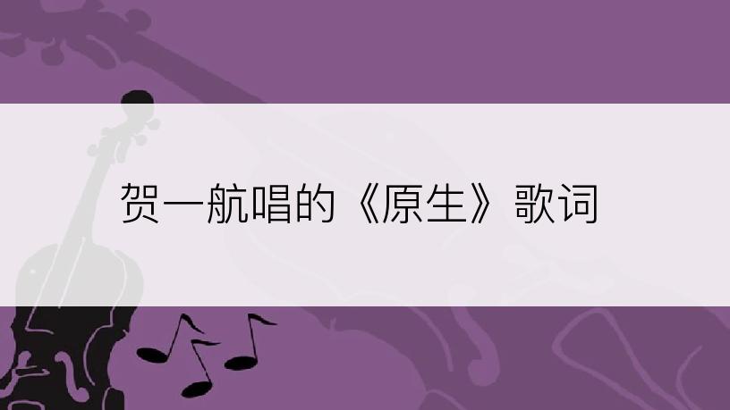 贺一航唱的《原生》歌词