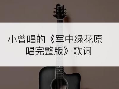 小曾唱的《军中绿花原唱完整版》歌词