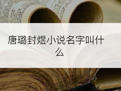 唐璐封煜小说名字叫什么