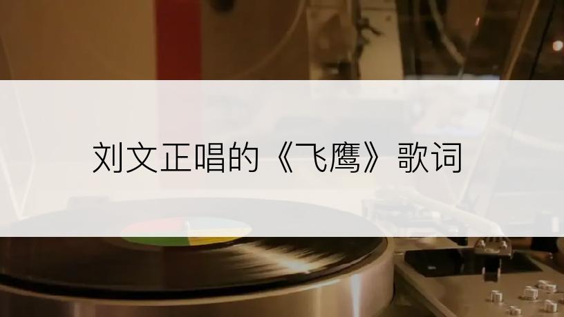 刘文正唱的《飞鹰》歌词