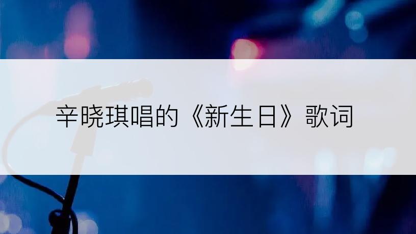 辛晓琪唱的《新生日》歌词