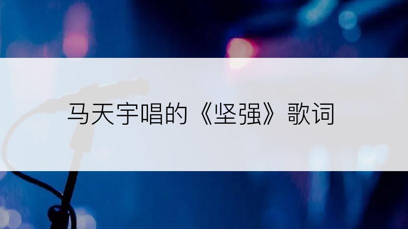 马天宇唱的《坚强》歌词