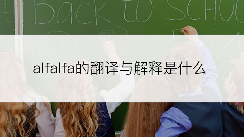 alfalfa的翻译与解释是什么