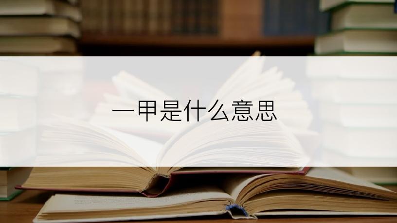 一甲是什么意思