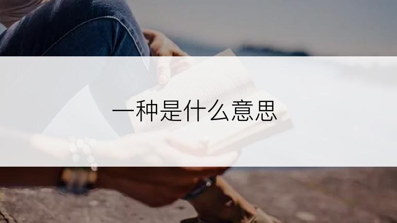 一种是什么意思