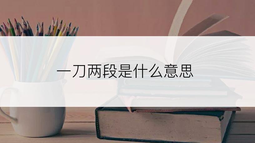 一刀两段是什么意思