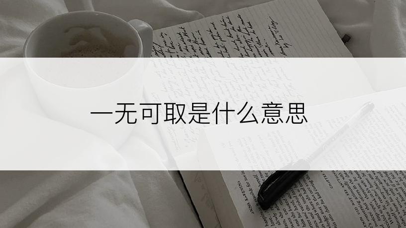一无可取是什么意思