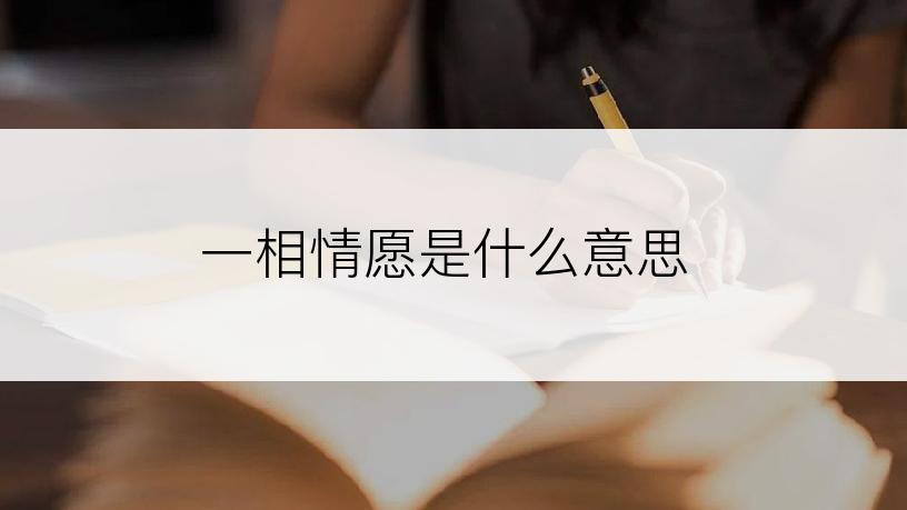 一相情愿是什么意思