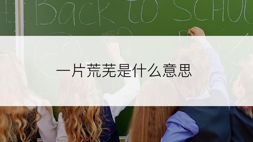 一片荒芜是什么意思
