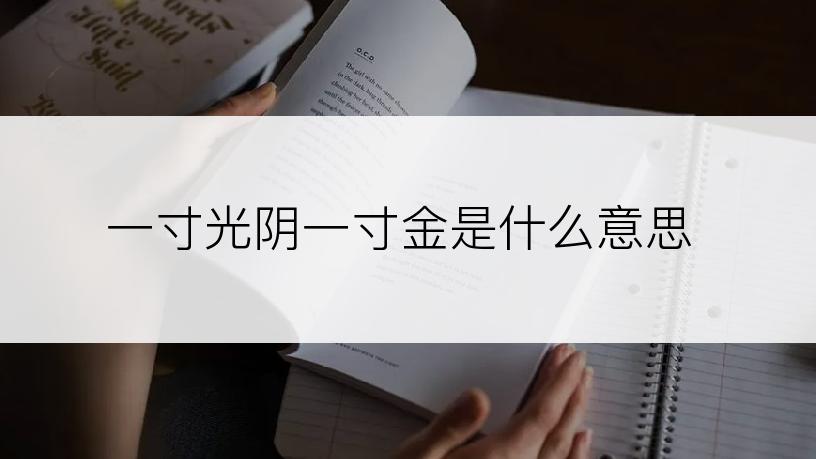 一寸光阴一寸金是什么意思