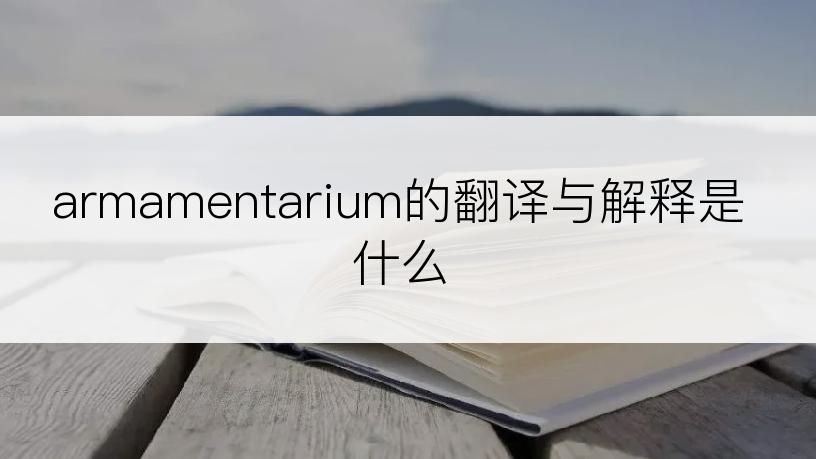 armamentarium的翻译与解释是什么