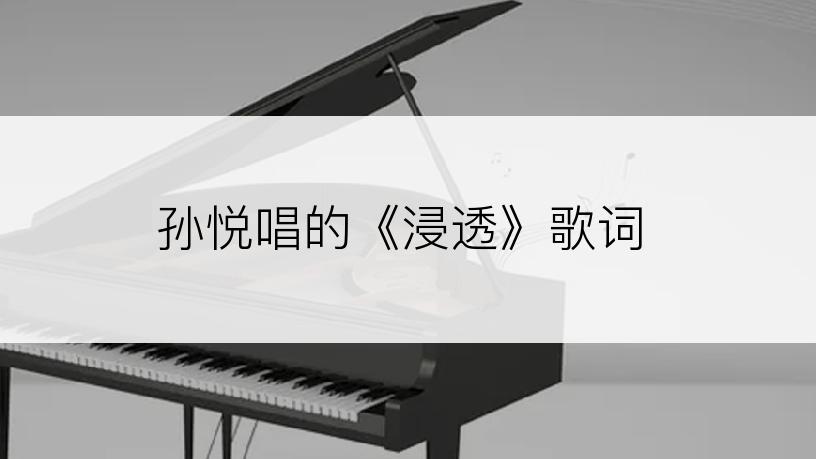 孙悦唱的《浸透》歌词