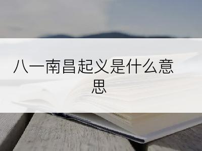 八一南昌起义是什么意思