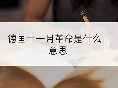 德国十一月革命是什么意思