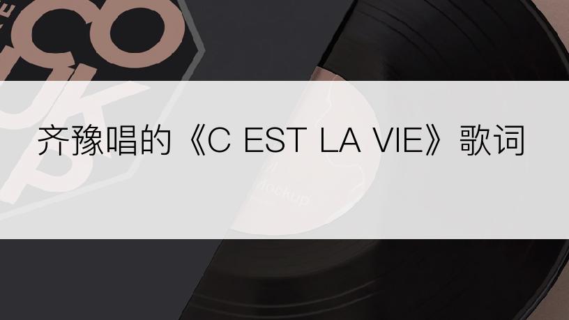 齐豫唱的《C EST LA VIE》歌词
