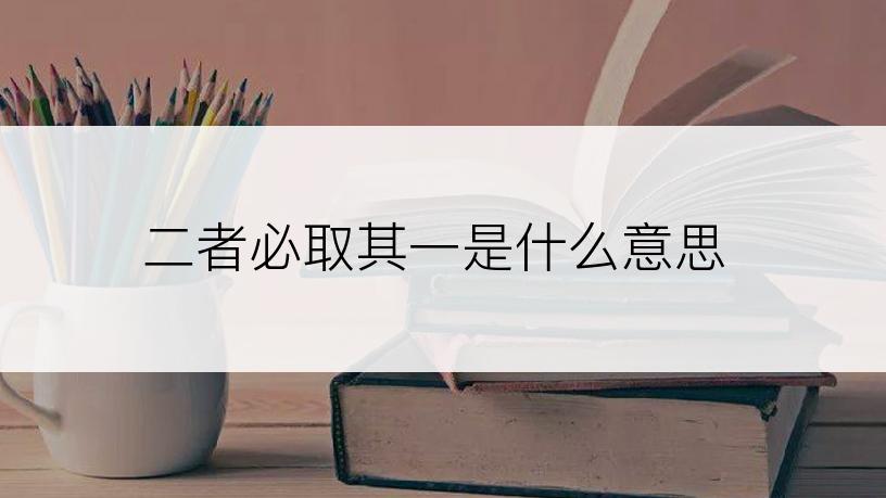 二者必取其一是什么意思