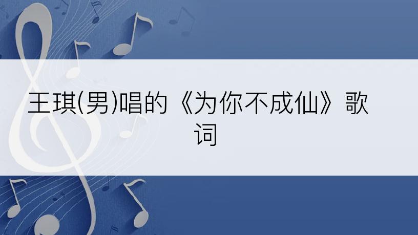 王琪(男)唱的《为你不成仙》歌词