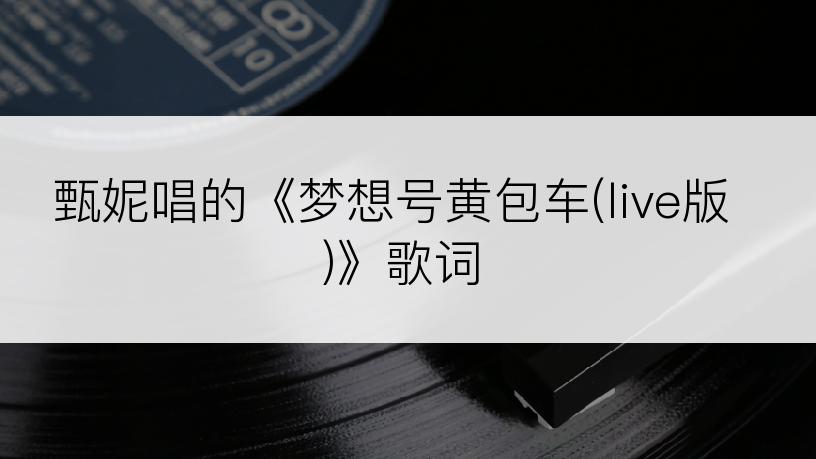 甄妮唱的《梦想号黄包车(live版)》歌词