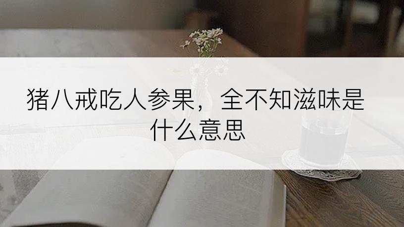 猪八戒吃人参果，全不知滋味是什么意思