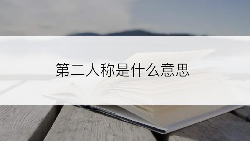 第二人称是什么意思