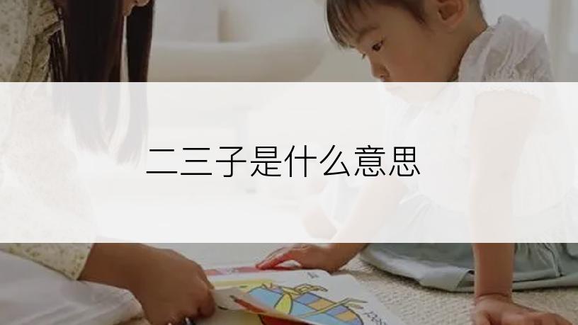 二三子是什么意思