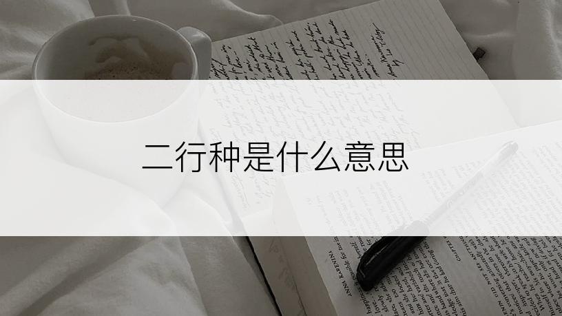 二行种是什么意思