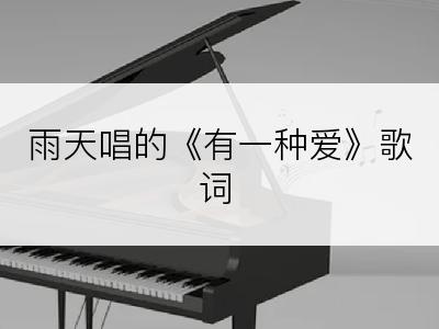 雨天唱的《有一种爱》歌词