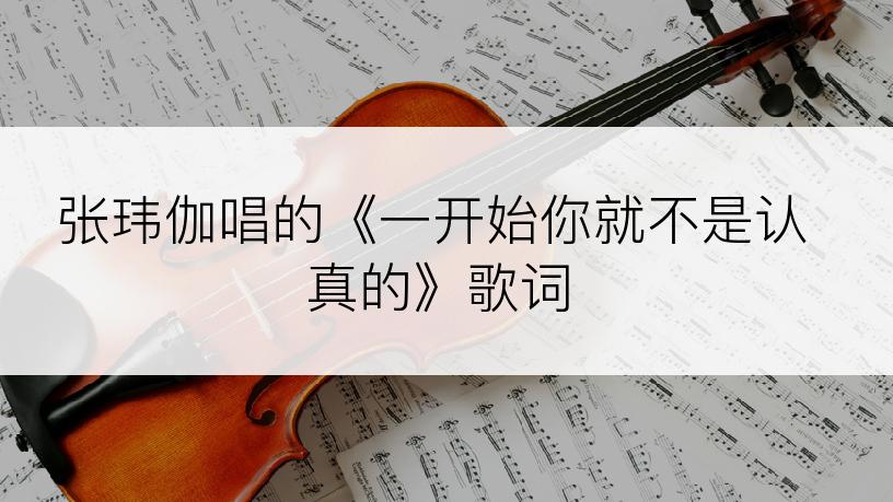张玮伽唱的《一开始你就不是认真的》歌词