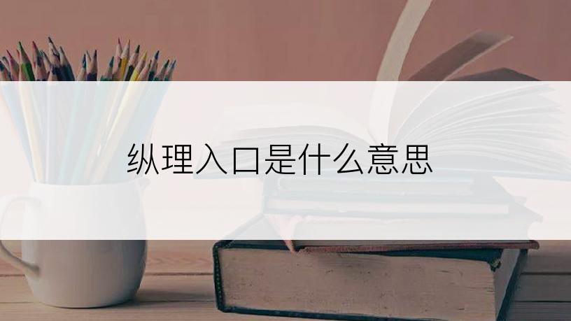 纵理入口是什么意思
