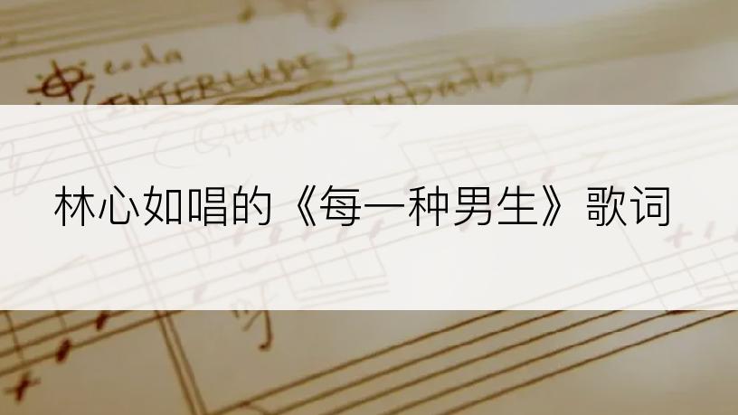 林心如唱的《每一种男生》歌词