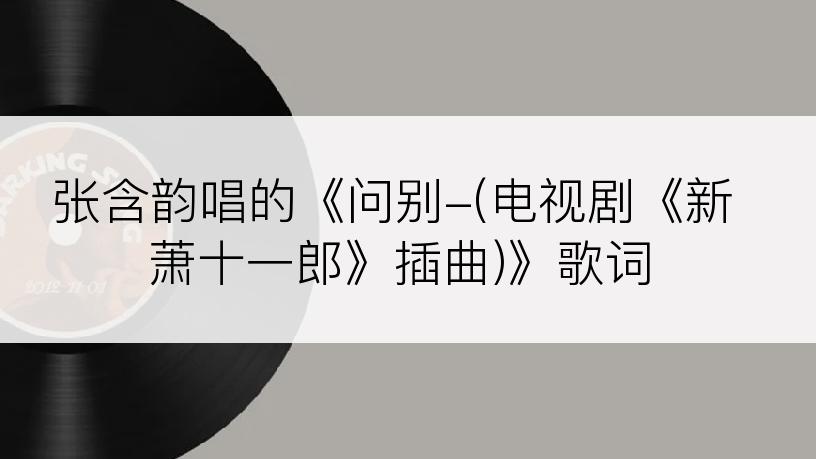 张含韵唱的《问别-(电视剧《新萧十一郎》插曲)》歌词
