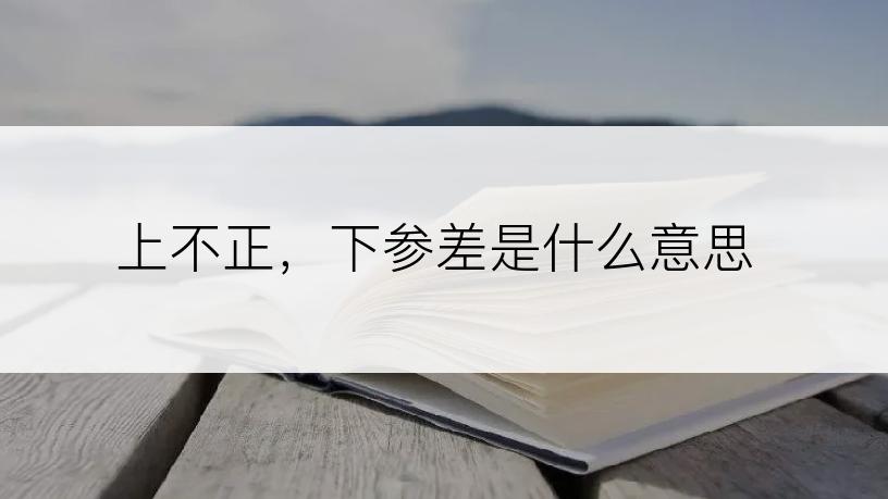 上不正，下参差是什么意思